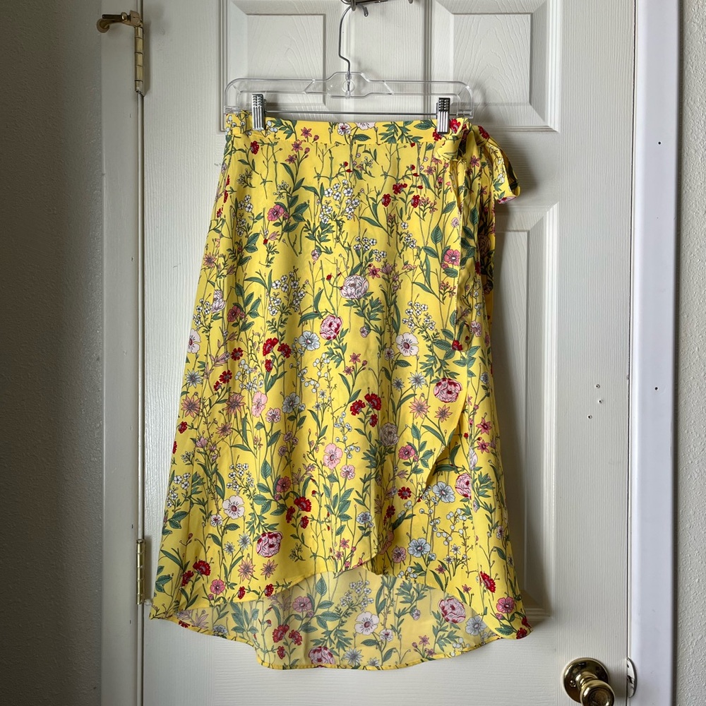 LOFT Floral Wrap Skirt